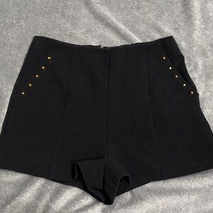 Forever 21 Black High Waist Shorts with Gold Studs